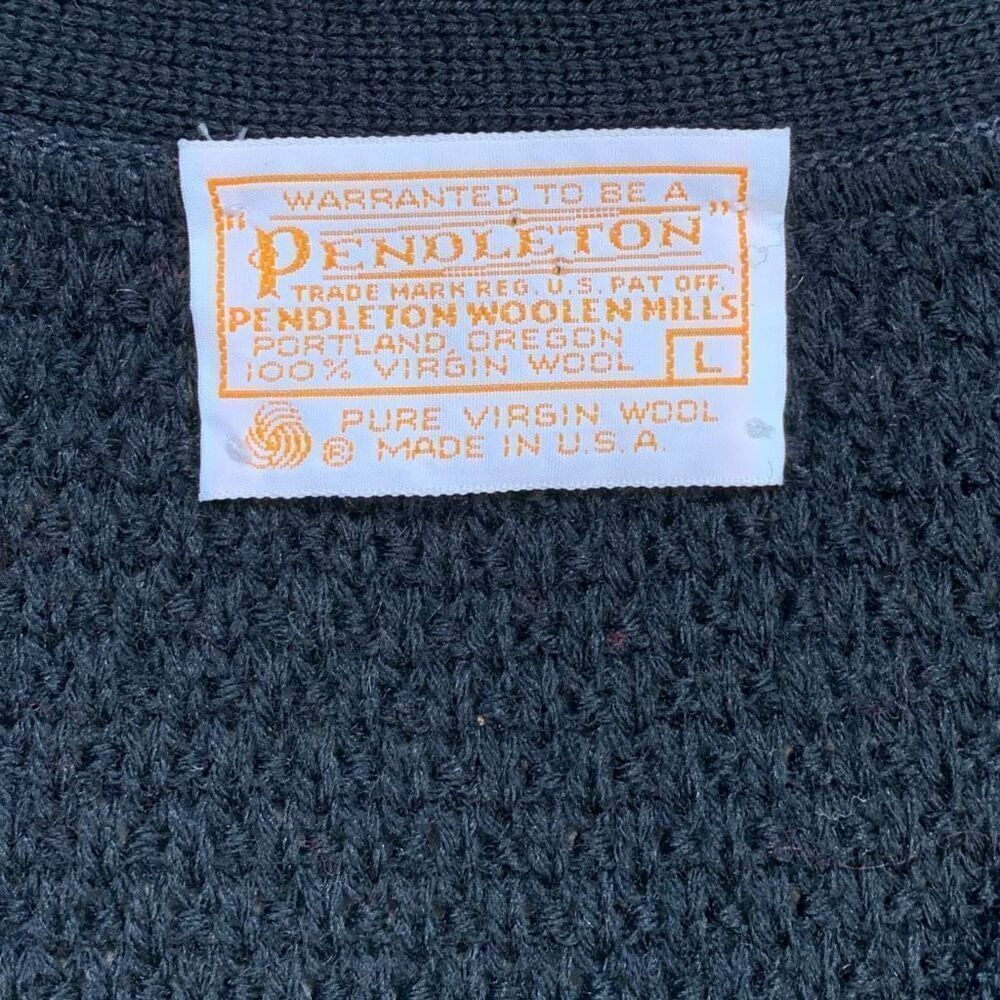 Pendleton Black Cable Knit Cardigan Vest - Picture 7 of 9